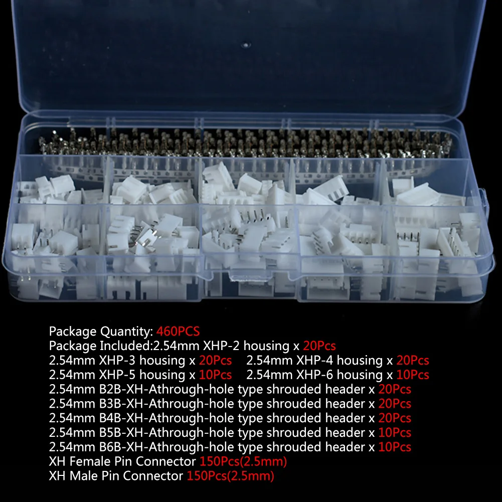 

460PCS XH C3 Straight Pin Connector Terminal Kit Shell Needle Seat JST Connector