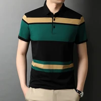 top grade new summer brand striped mens designer polo shirts cotton short sleeve casual tops fashions men clothing large size