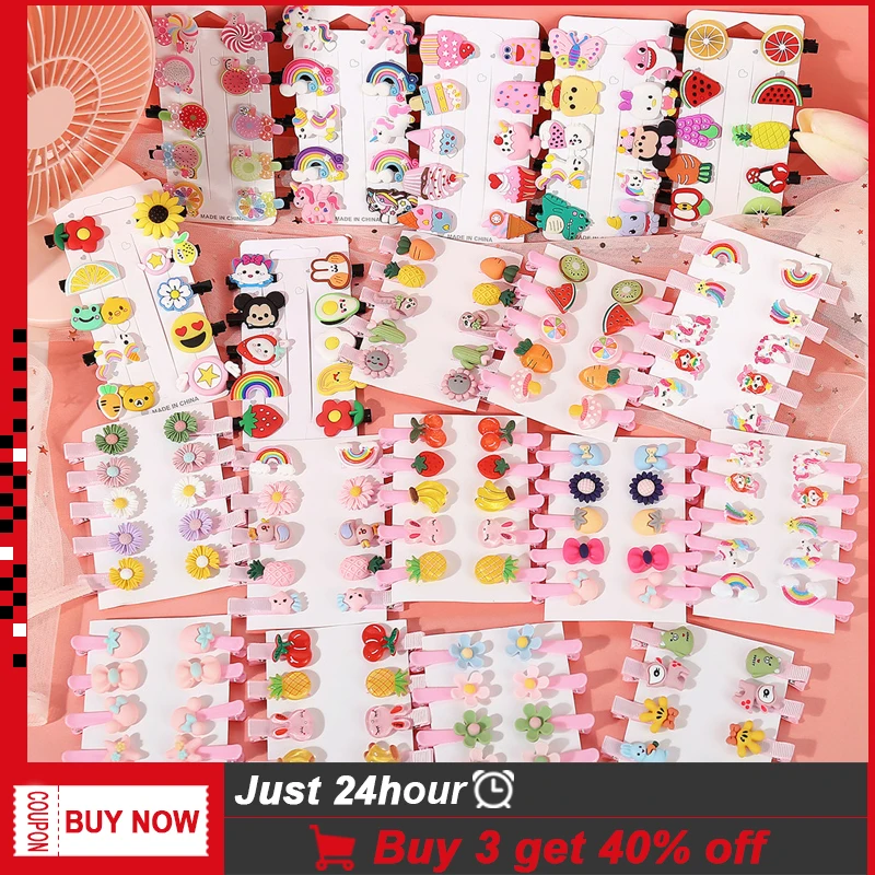 5/10/15 модная заколка для волос с фруктами девочек Новые разноцветные заколки