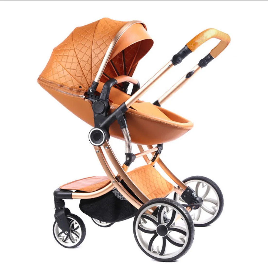 Baby stroller can sit, lie, fold, light, high-view, two-way newborn baby stroller with shock absorption for 0-6 months.