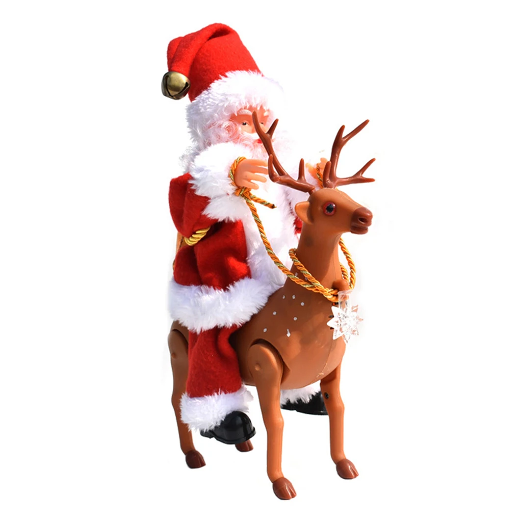 

Электрический Санта-Клаус Олень для езды Рождественское украшение для стола креативная Праздничная светящаяся Музыкальная кукла настольное украшение