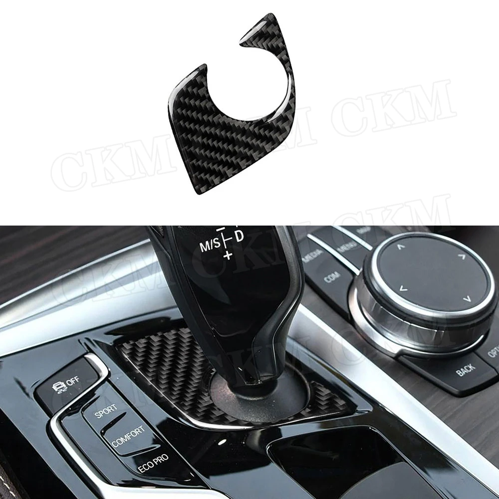 

Carbon Fiber Car Gear Shift Panel Base Trim Frame Cover Sticker For BMW 5 Series G30 LHD Car Accessories