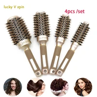 hot selling 4pcs setlarge round brush 3 inch hair brush with boar bristle ceramic brushes for curly hair ceramic round barre