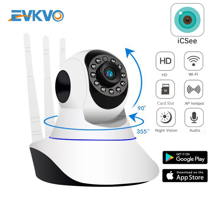 IP камера EVKVO HD 1080P Беспроводная с поддержкой Wi Fi и управлением через приложение