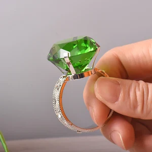 Большое кольцо с бриллиантом 30 мм, реквизит, преувеличенный свадебный подарок на день Святого Валентина, признание, подарок девушке на день рождения, современный