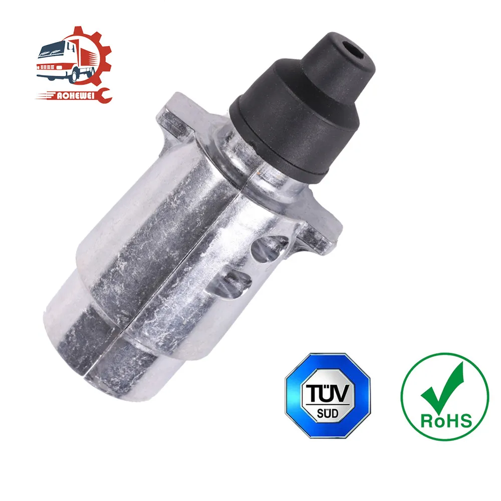 

AOHEWEI 7 Pin Trailer Socket Towbar Metal Aluminum Alloy Plug 7 Pole Towing Connectors Adapter for Boats Caravan RV Truck 12V