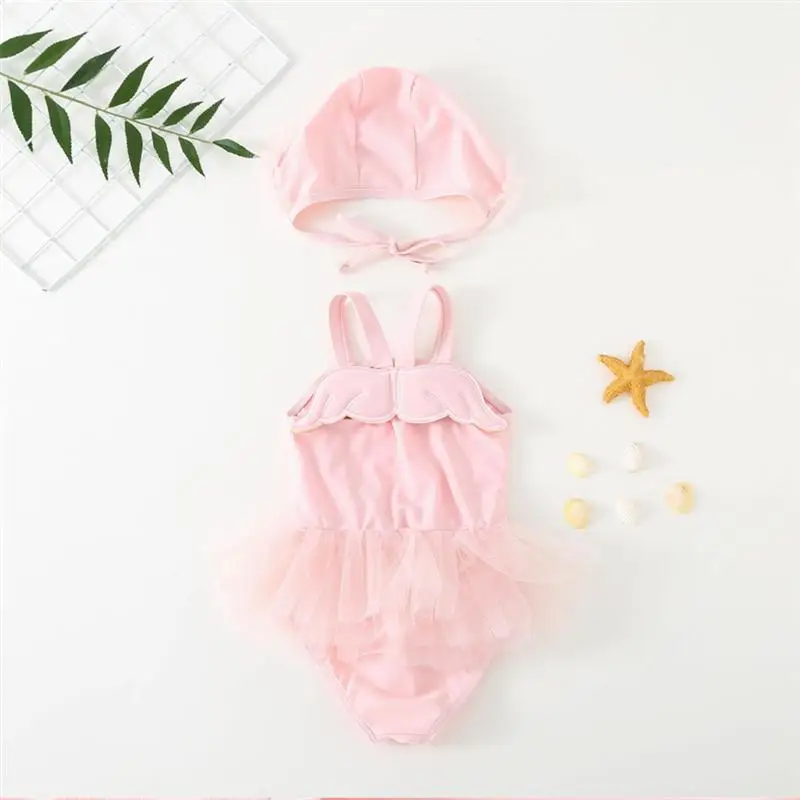 Газовая юбка детские купальники цельные купальные костюмы с изображением ангела