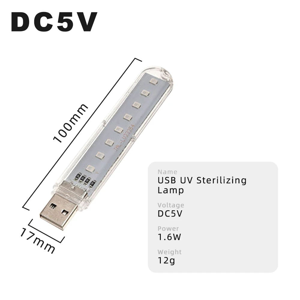 Коротковолновое светодиодный USB ультрафиолетовая лампа 8 s Портативный UVA
