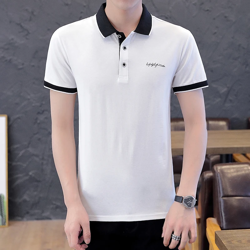 Рубашка-поло мужская хлопок короткий рукав летняя модная блуза | Мужская одежда