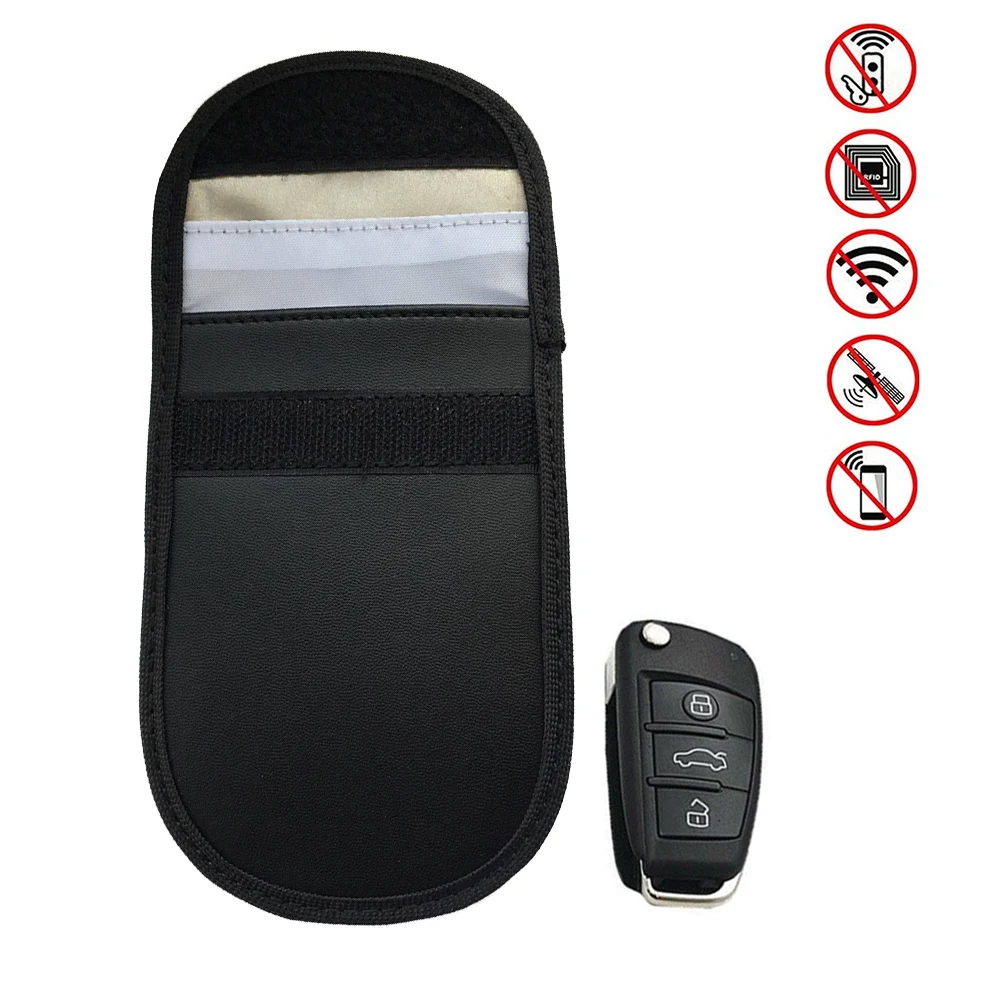 Телефон Автомобильный ключ без ключа вход Fob сигнальная защита блокатор черный PU