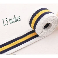 1 12white black orange striped twill ribbon heavy weight totes belts strap bag handle webbing keychain 38mm cotton webbing