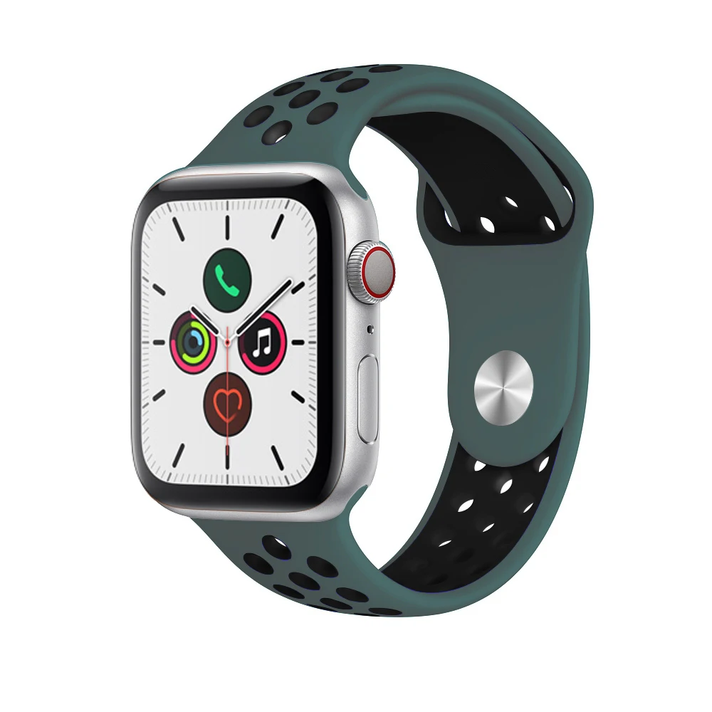 Силиконовый ремешок для apple watch 5 4 band correa apple watch 44 мм 40 мм 42 мм 38 мм iwatch 5 4 3 2 1 спортивный браслет на запястье - Цвет ремешка: Celestial Teal