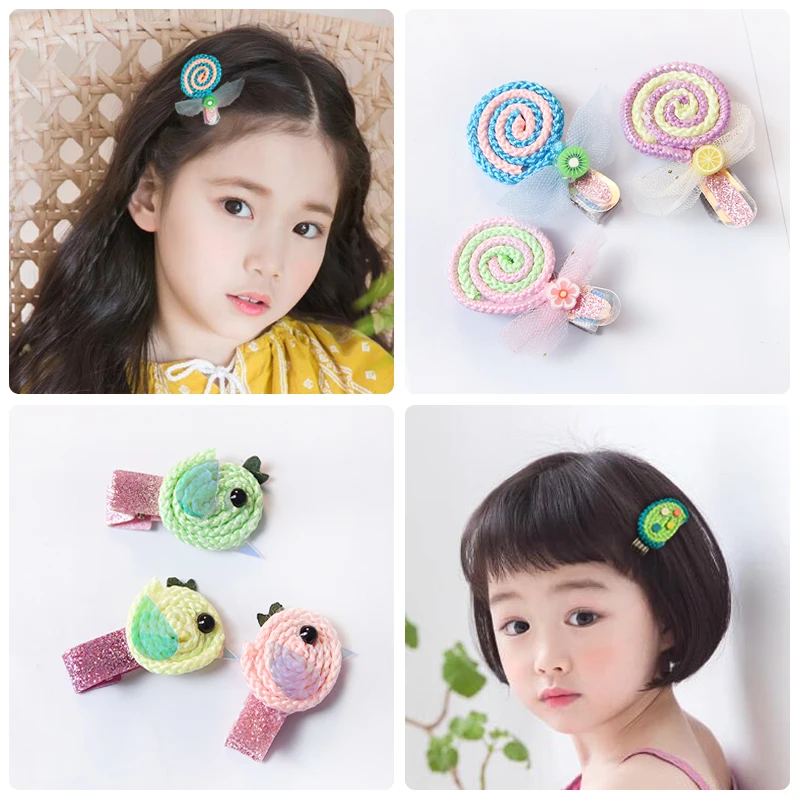 Детские милые яркие блестящие заколки для волос с клубничным деревом девочек