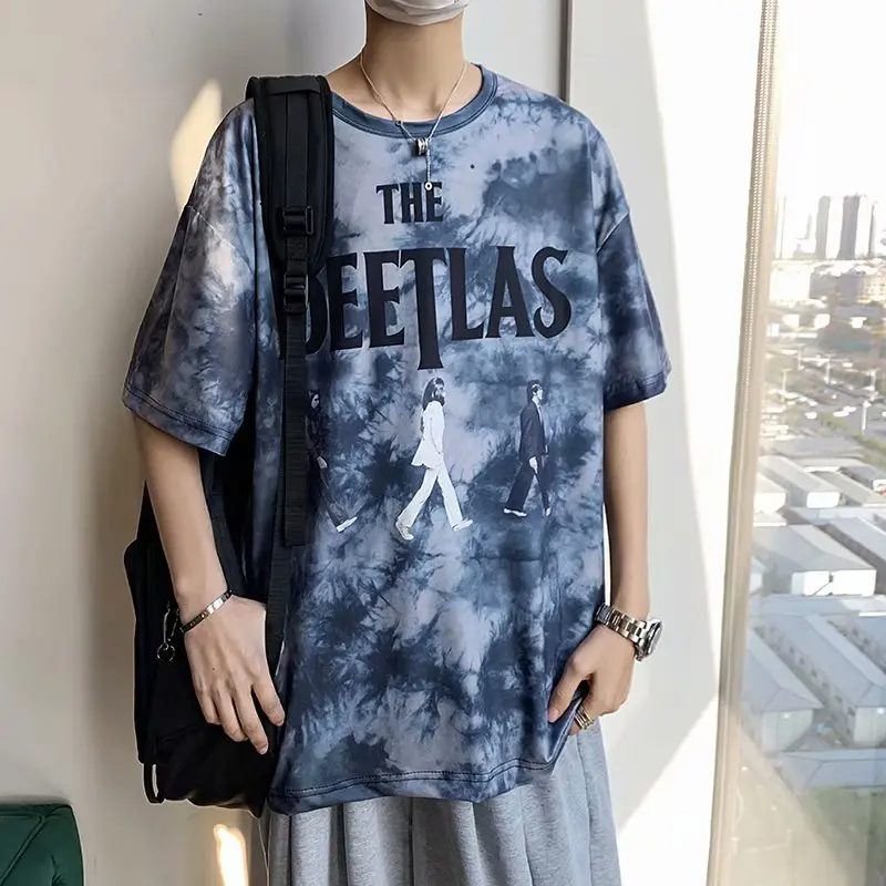 

2021 Graffiti Ink Print Tshirts Hip Hop Punk Rock Hipster Streetwear Tees Shirts Men Summer Casual Short Sleeve Tops Male