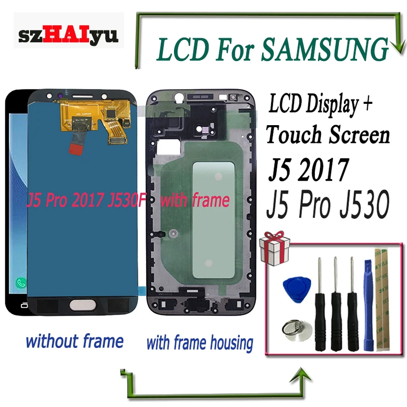 J530 ЖК дисплей экран для SAMSUNG J5 Pro 2017 J530F SM сенсорный дигитайзер с рамкой бесплатные