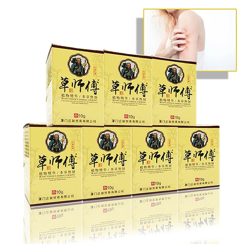 10Pcs Chinese Herbal Antibacterial Ointment Psoriasis Cream Anti-itch Dermatitis Eczematoid Eczema Treatment Medical Plaster - купить по