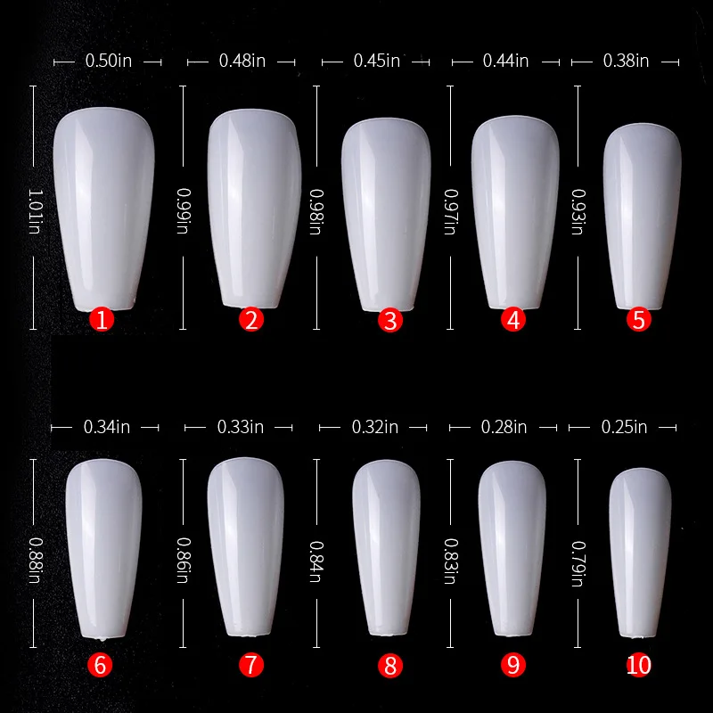 

500pcs/set Ballerina Nail Art Tips Natural False Coffin Nails Art Tips Flat Shape Full Cover Manicure Fake Nail Tips