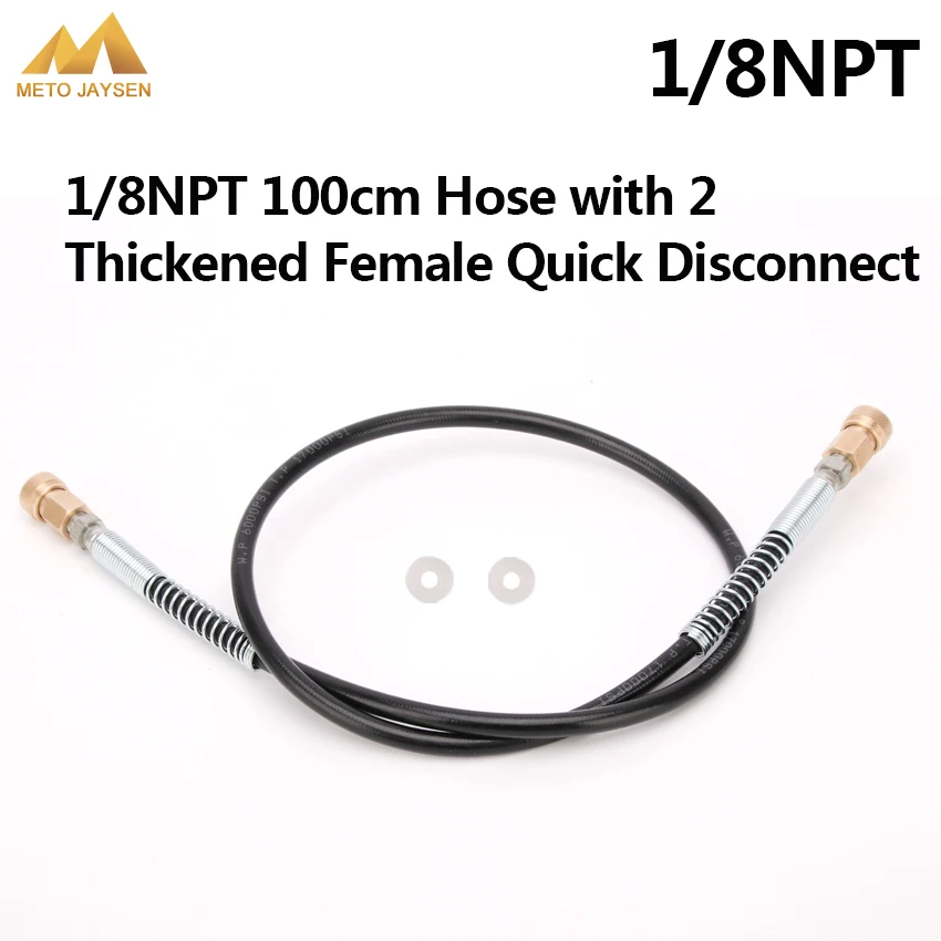 Paintball High Pressure Nylon Hose 1/8NPT Thread Male Female Plug 100cm Long with Spring Wrapped 4500psi 300bar | Спорт и