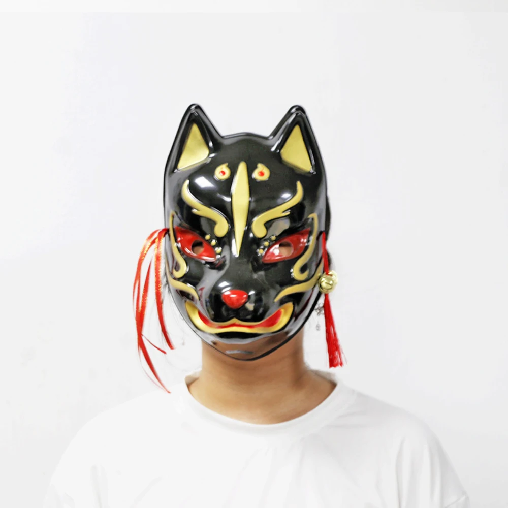 Новинка пластиковая маска в японском стиле с изображением головы собаки лисы