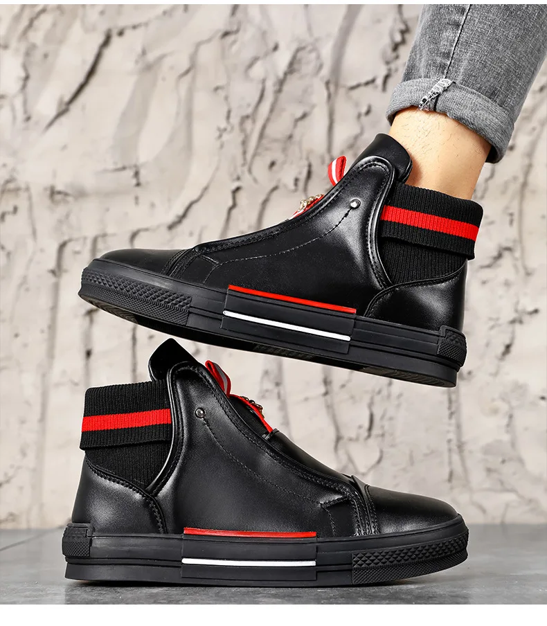 Новинка мужская повседневная обувь дизайнерская Европейская с высоким верхом и