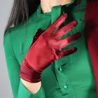 Женские Эластичные Короткие атласные перчатки 22 см из мерсеризованного шелка для танвечерние, этикета, тонкие однотонные теплые перчатки для вождения, L78