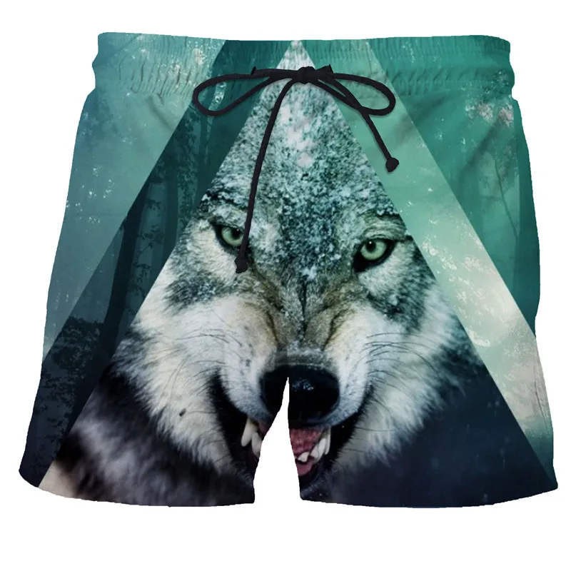 

Summer men's shorts 3D Printed Wolf Graphic shorts Men/Women Short Pants Men swimming shorts Quick-drying Elastic Waist Shorts