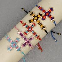 personality retro pattern cross religious ethnic style miyuki rice beads handmade beaded couple womens jewelry jewellery