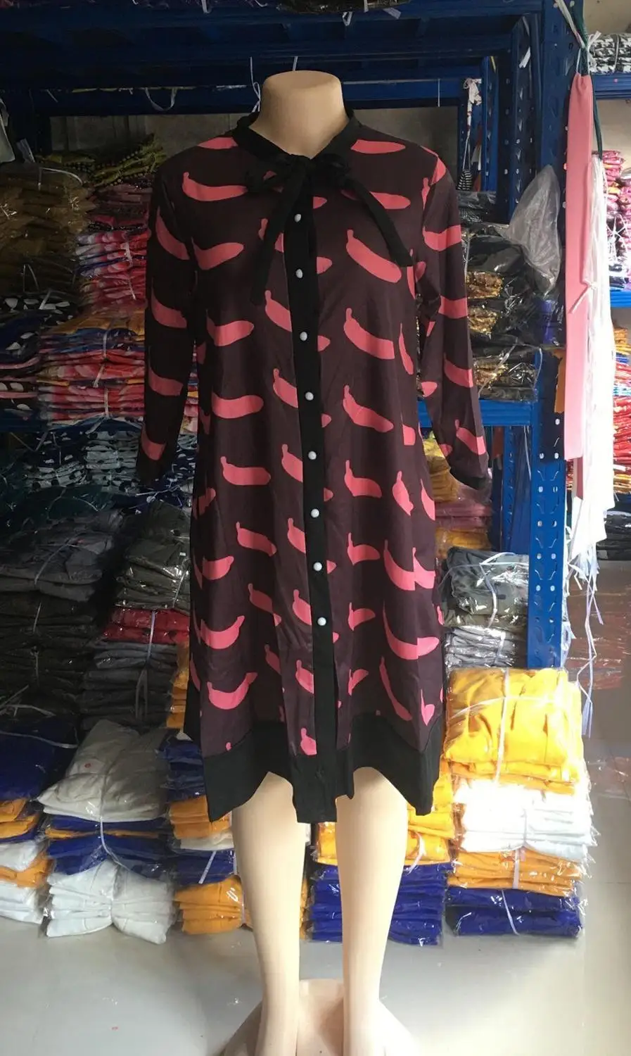 Женское платье макси с фруктовым принтом Платье До Колена в африканском стиле 3