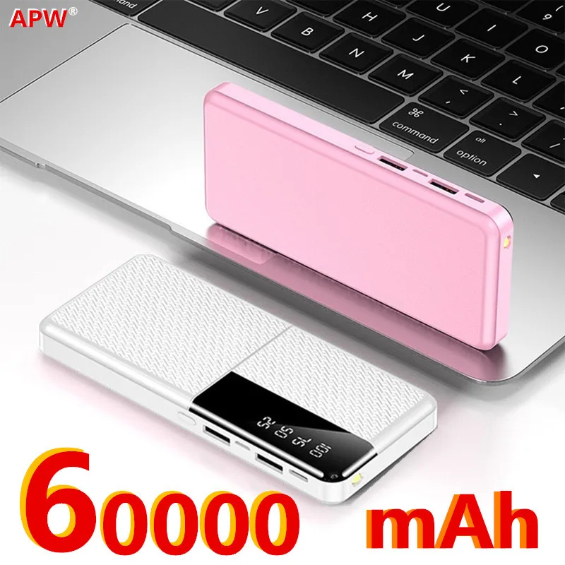 Портативное зарядное устройство 60000 мАч 2usb портативное Внешнее 10000 для Xiaomi Mi |