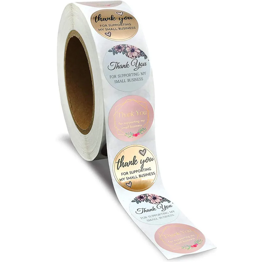 500 шт./рулон Благодарим Вас за поддержку моего малого бизнеса круглых наклеек для