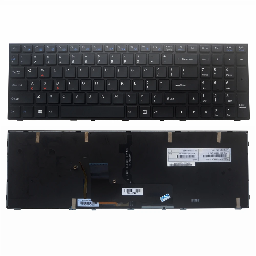 Teclado para Clevo Teclados e Quadro Backlight N151 sc N155 N170 Preto Substituição Eua Inglês Novo Ovy N150 rd N150sd