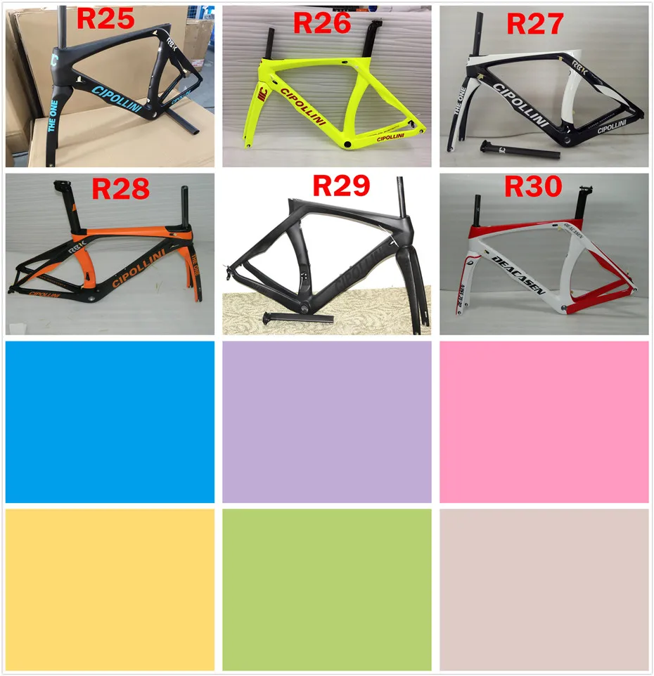 Карбоновая рама для дорожного велосипеда T1000 Cipollini RB1K размер XXS/XS/S/M/L/XL карбоновая