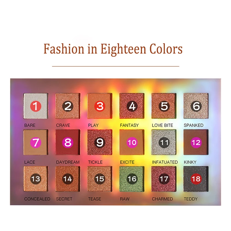 Палитра теней для век fast Star 18 цветов водостойкие мерцающие матовые тени пудра