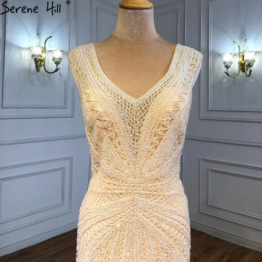 Бежевые Длинные вечерние платья Дубай дизайн кристалл без рукавов сексуальные