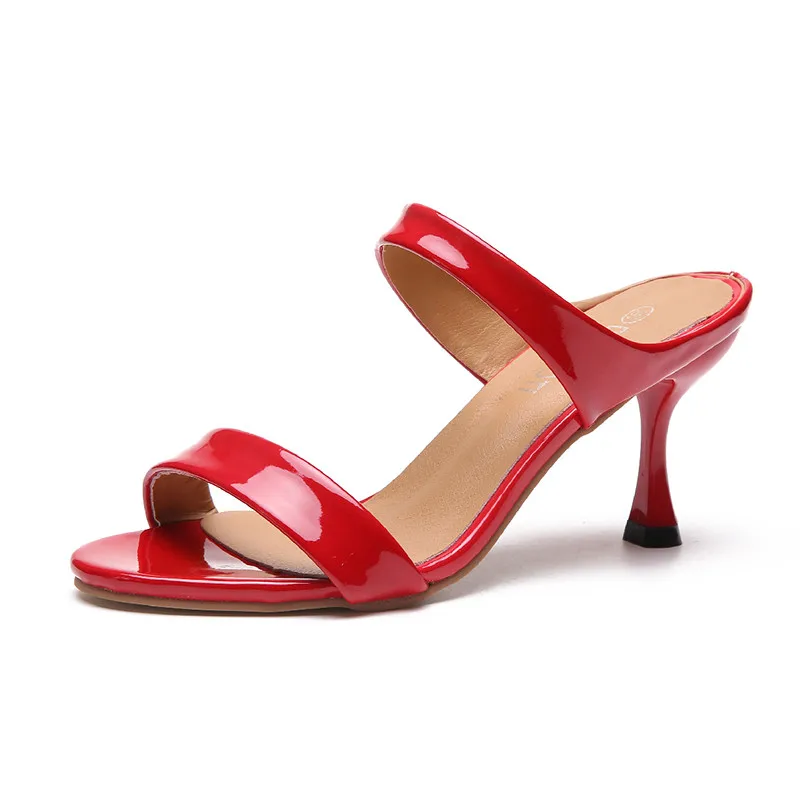

2021 New Vogue Heels Slippers Women High Heels Flip Flops Slides Party Shoes New Summer Slippers Womens White Black Red Hot