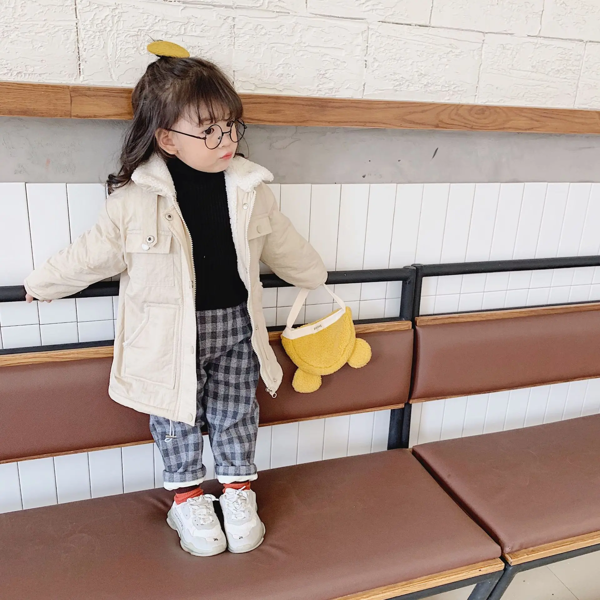 Зеленое/бежевое новое зимнее пальто для маленьких девочек и мальчиков 2019 теплые