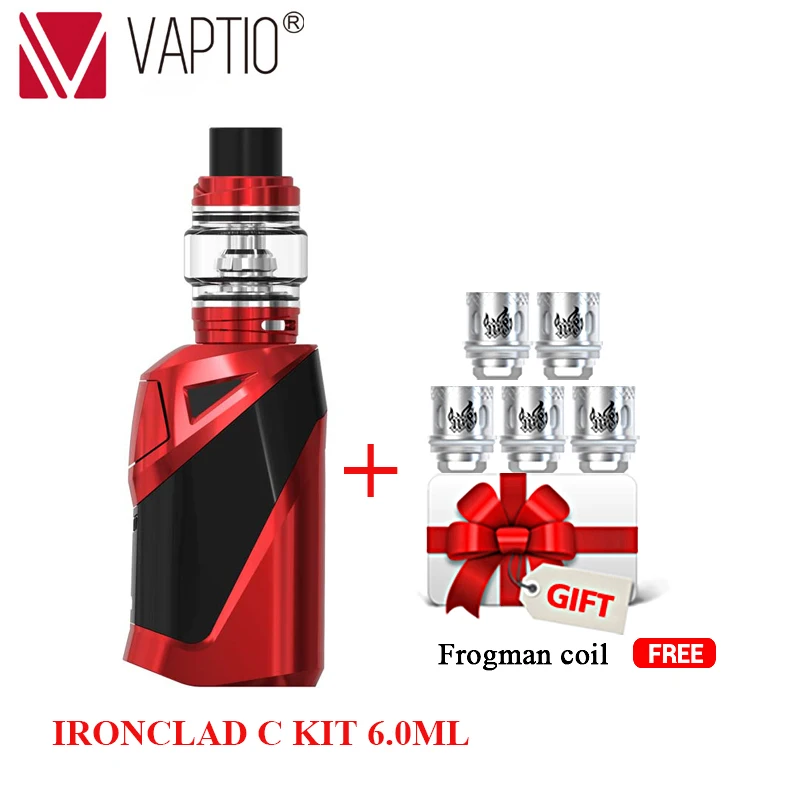 Red Подарок 5 шт катушек! VAPTIO супер летучая мышь 220 Вт Vape набор электронных сигарет 220 Вт коробка мод 2,0/5,0 мл бак Vape мод без батареи - Цвет: Red