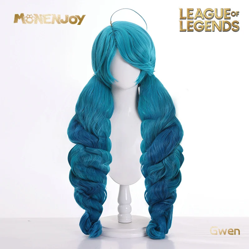 

Парик для косплея Monenjoy LOL Gwen, парик из игры «Лига Легенд», бесшовные волосы