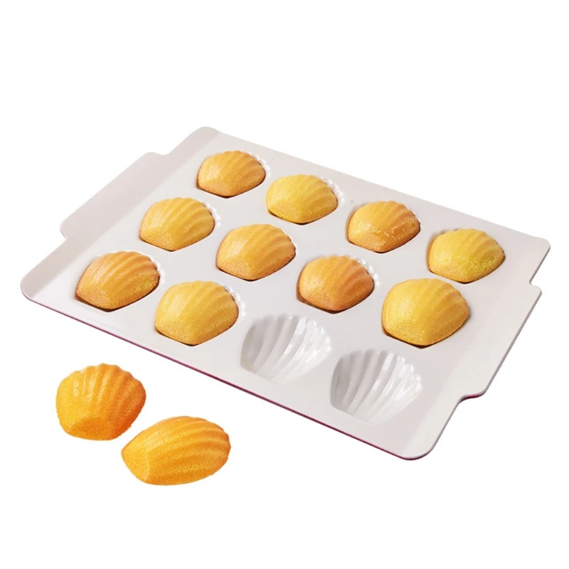 

12 Cavity Shell Cupcake Baking Pan Cookies Muffin Tray Mold Non Stick Bakeware