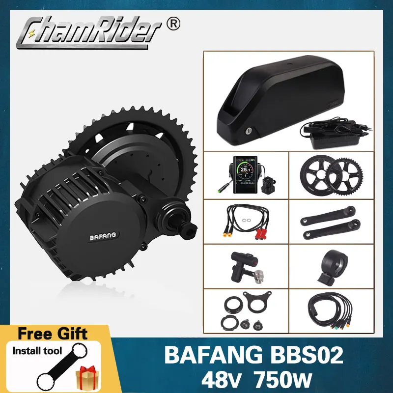 

Bafang BBS02B 48V Electric Bicycle Kit 750W Ebike Conversion Kit 8fun Electric Bike Conversion kit Central Crank Drive 48V 20AH