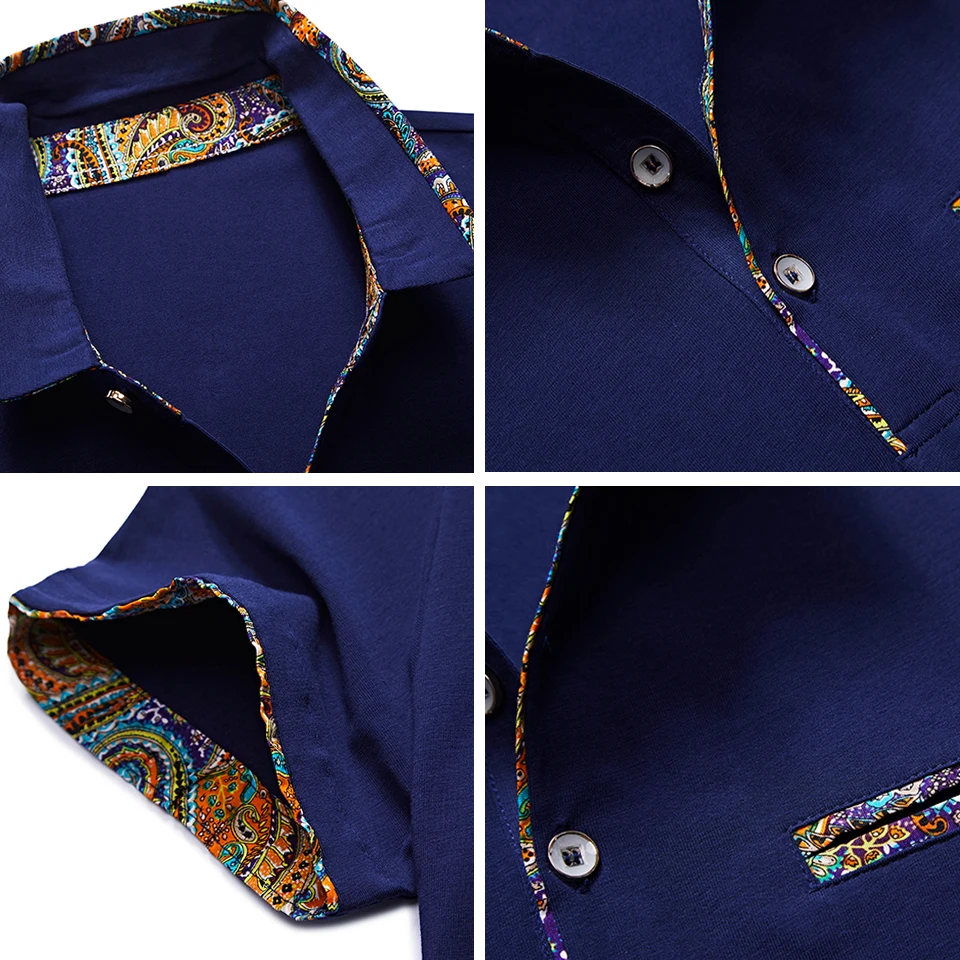 Мужская рубашка поло DARPHINKASA хлопковая с коротким рукавом Повседневная большого