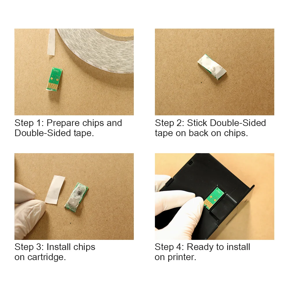 OYfame 3 шт. T6712 отработанных чернил техническое обслуживание ёмкости для чипа