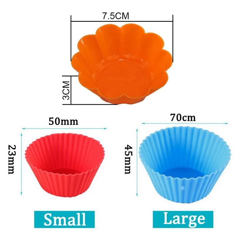 

6/10/12 Pcs Silicone Cake Cup Liner Baking Cup Mold Muffin Round Cakecup Cake Tool Bakeware Baking Pastry Kitchen Tools
