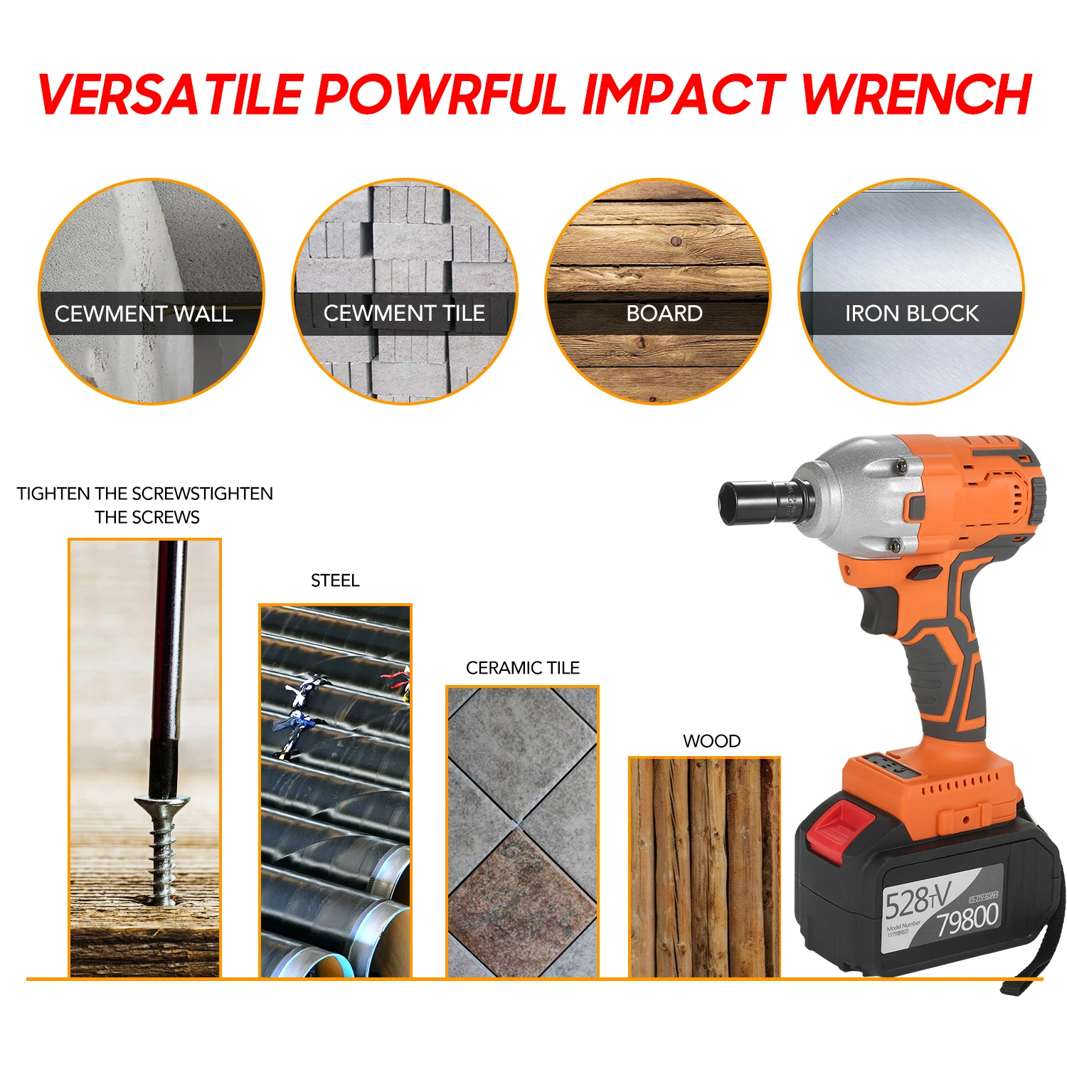 Фонарь ударный электрический бесщеточный с регулировкой скорости и коробкой Нм |