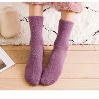 women fuzzy sock winter warm ladies plush floor sock comfy middle tube thicken soft short sock sleeping 2022 new fashion