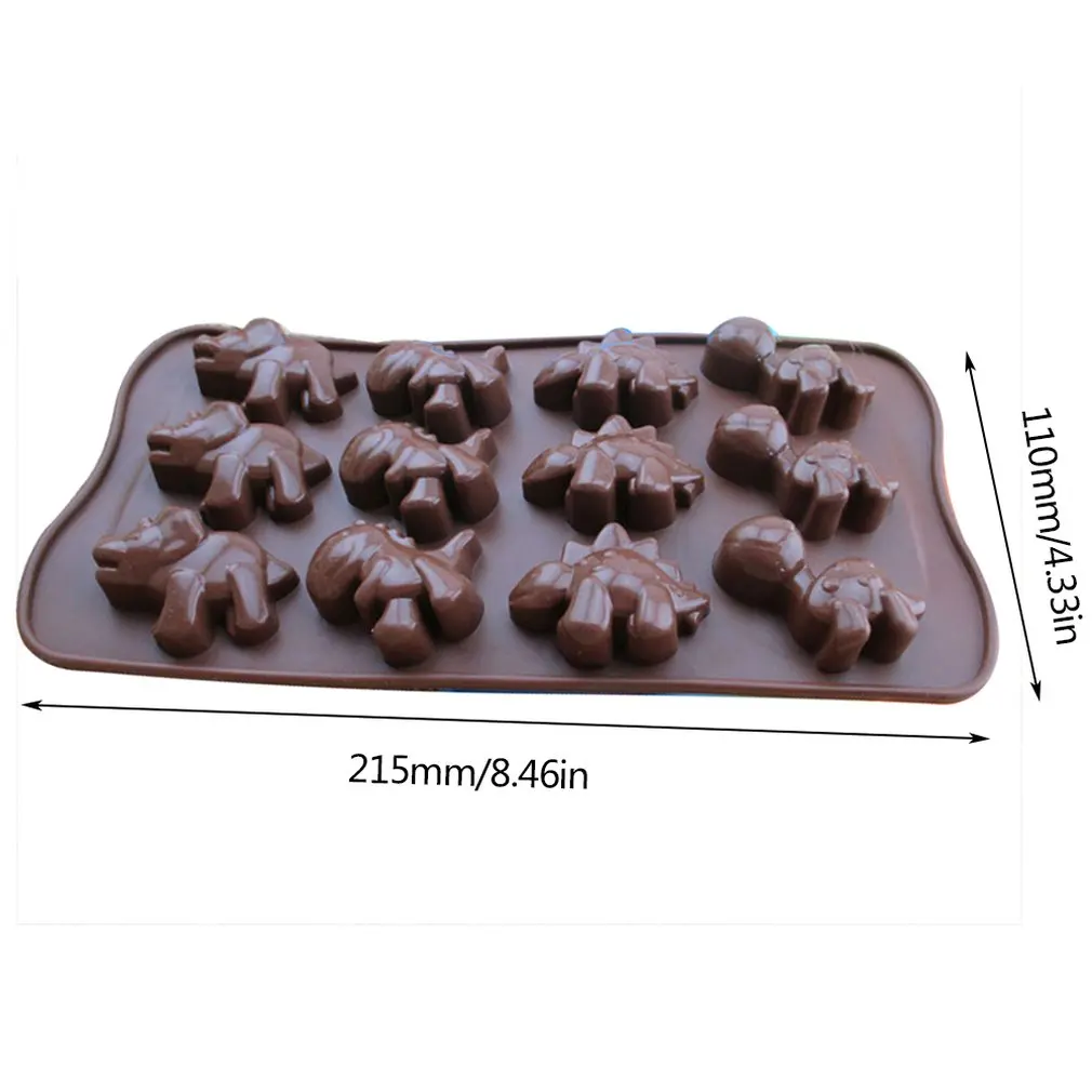 12 Even Dinosaur Silicone Cake Mold Chocolate Diy Cute Animal Cartoon Baking Box Coffee | Дом и сад