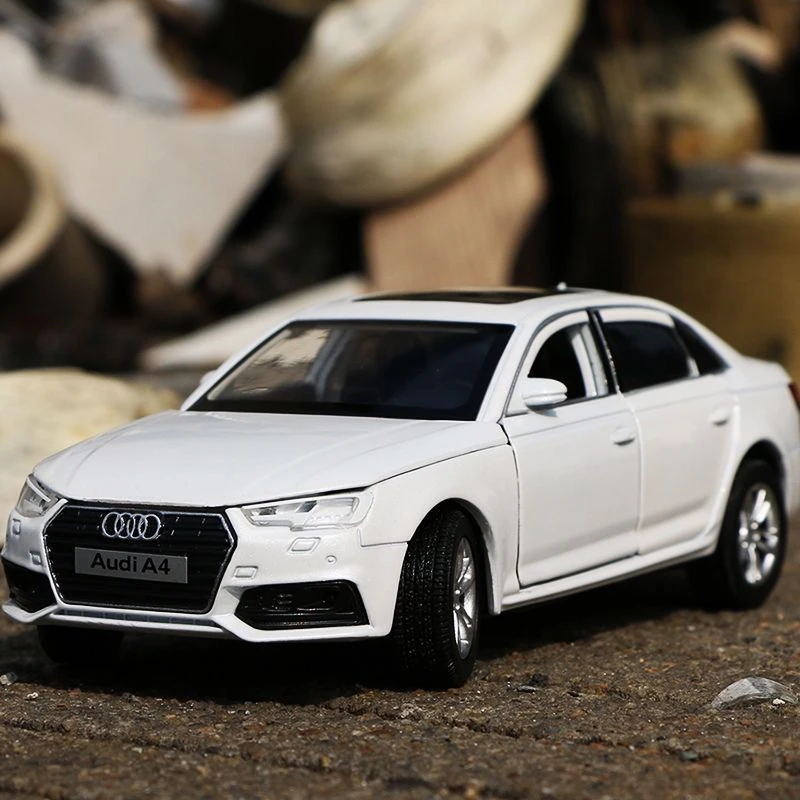 Modelo de coche de aleaci&oacute;n AUDI A4 1:32, veh&iacute;culo fundido a presi&oacute;n y de juguete, modelo de coche de Metal, colecci&oacute;n de simulaci&oacute;n, sonido y luz, juguete para ni&ntilde;os, regalo-0