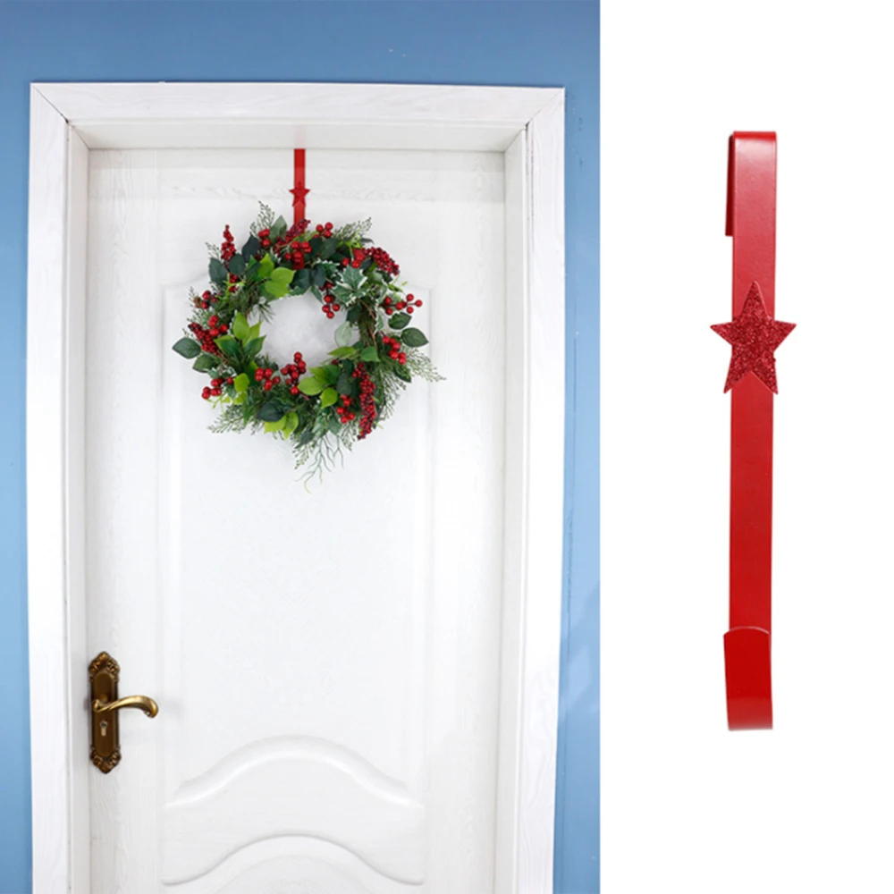 

Door Garland Wreath Hook Christmas Front Back Shelves Flowers Clothes Hanging Storage Organizer Wedding Xmas Holiday Party Hook