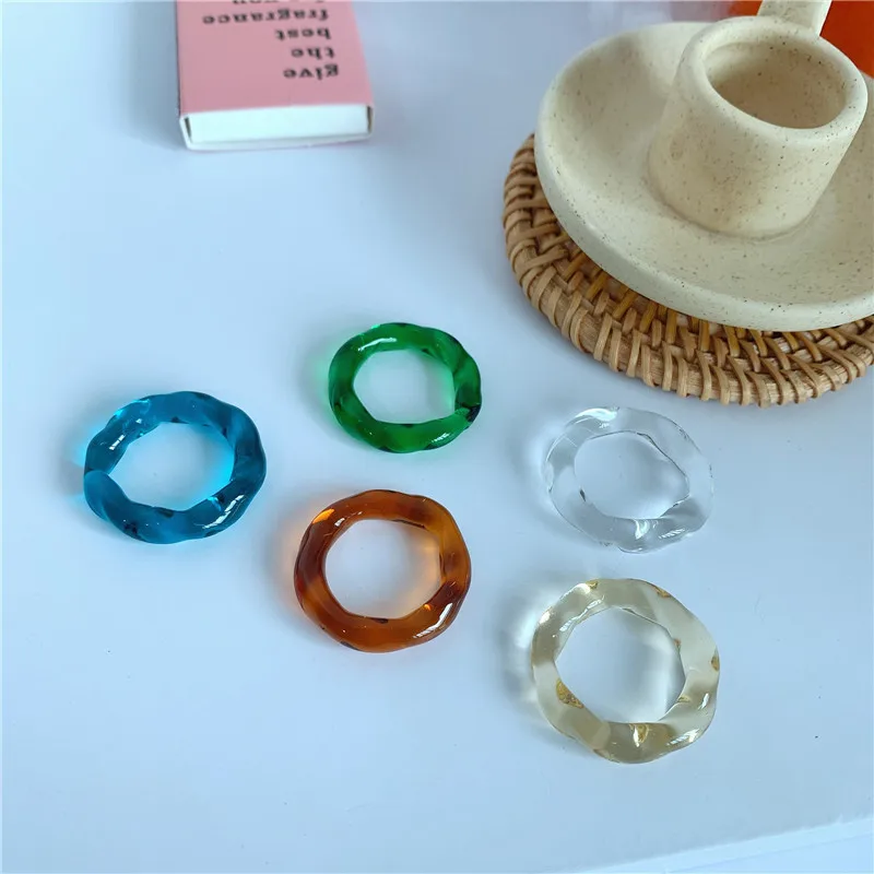 Женское кольцо с разноцветными геометрическими шариками FFLCAELL прозрачные кольца