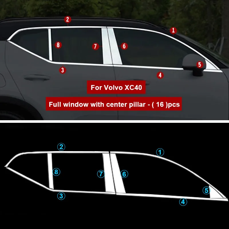 wykończenia okna samochodu Vtear pokrywa ze stali nierdzewnej okno środkowy słupek osłona ramy szczegóły zewnętrzne naklejki akcesoria do